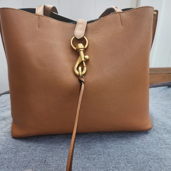 Rebecca Minkoff Tan Leather Tote with Gold Accent - Picture 1 of 16